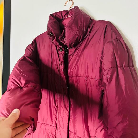 BUSAYO COLLECTIVE Women's Red Purple Ombré Parka Wine Jacket Size Small - Picture 7 of 12